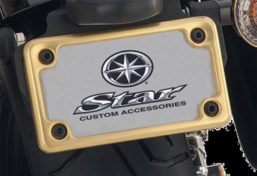 Yamaha star accessories & apparel brass license plate frame