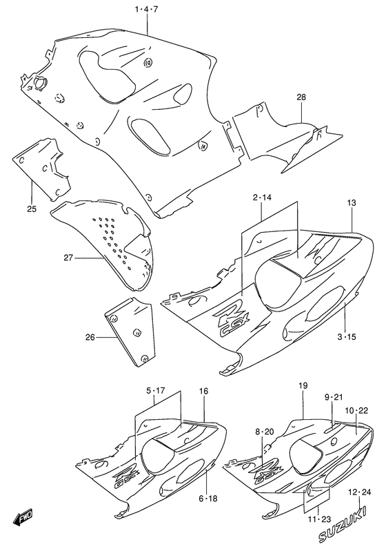 GSX-R750 Under cowling body