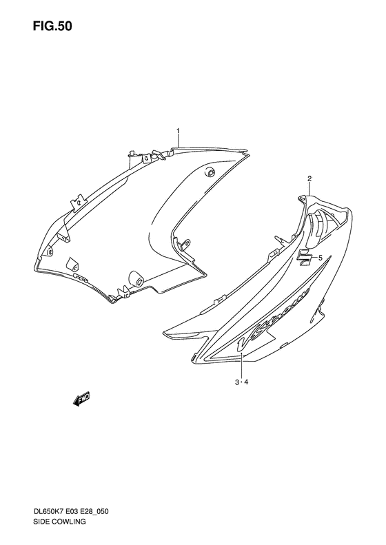 DL650 (ABS) Side cowling