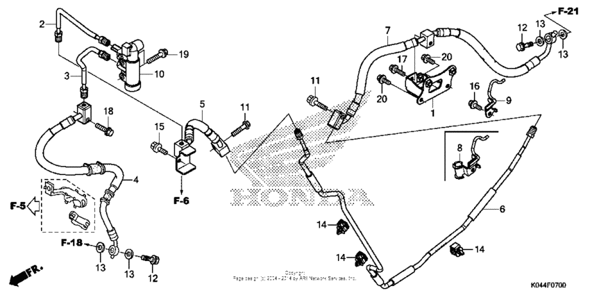Rear brake pipe (nss300)