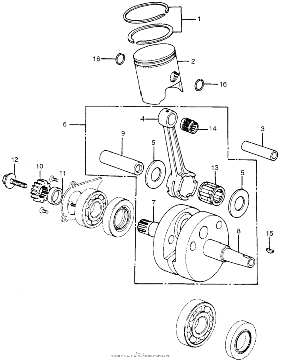Piston + crankshaft