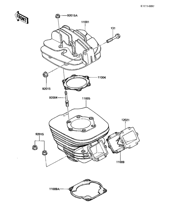 Cylinder head/cylinder/reed valve