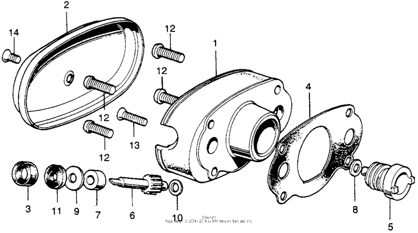 Right cylinder head + cylinder head cover