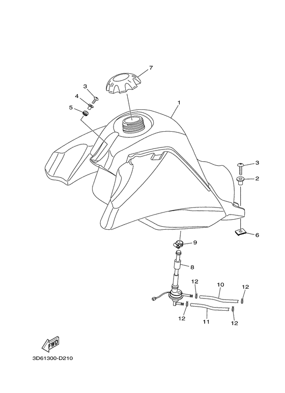 XT125X Топливный бак
