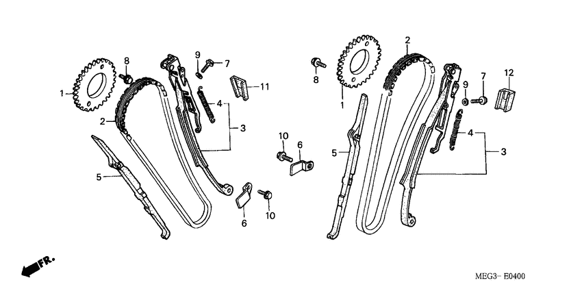 VT750CA Цепь грм / натяжное устройство