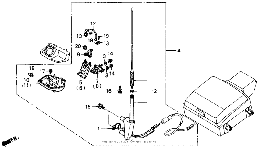 Trunk armrest set 90