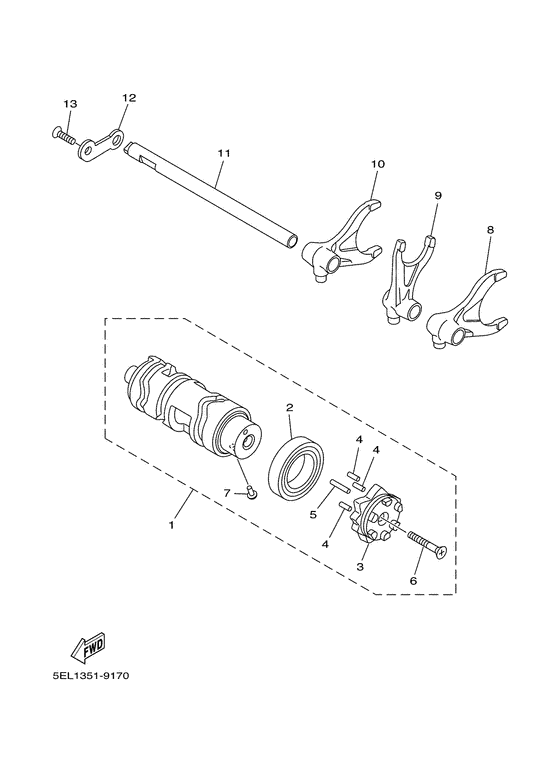 BT1100 Shift cam & fork