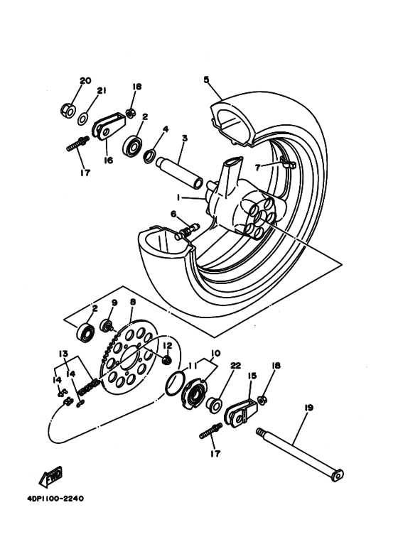 Rear wheel complete assy