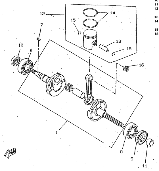 CW50RS Коленчатый вал и поршни