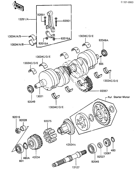Crankshaft/secondary shaft