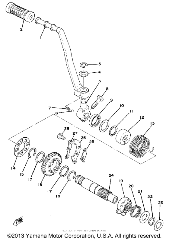 TT500F Кик стартер