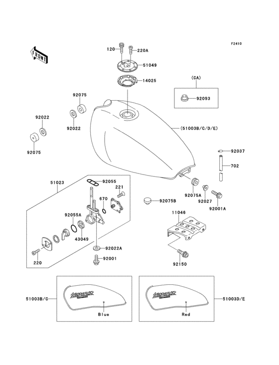 Fuel tank(1/2)(zr550-b1/b2)