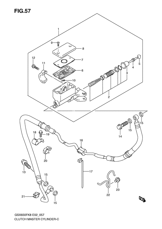 GSX650F Главный цилиндр сцепления