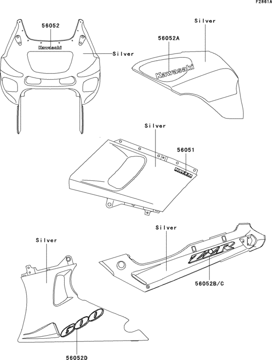 ZX600 Decals(silver)