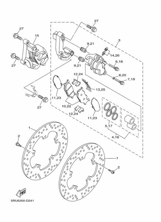 YP400 Передний суппорт