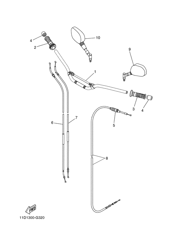 Steering handle & cable