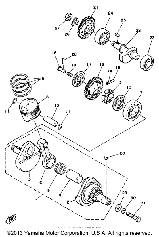 BW200EU Коленчатый вал и Поршень