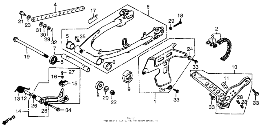 Swingarm + chain guard