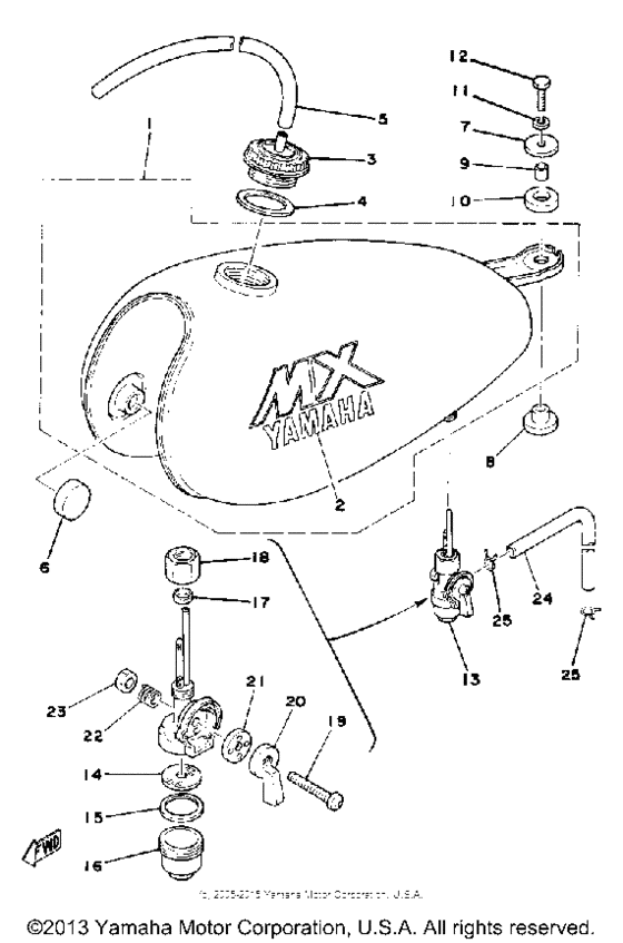 MX100F Топливный бак