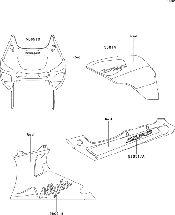 Decals(red)(zx600-e7)