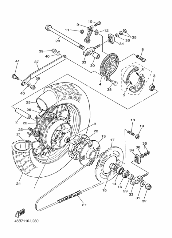 Rear wheel complete assy