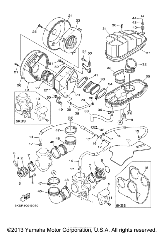 XVS1100ARC Впускная система