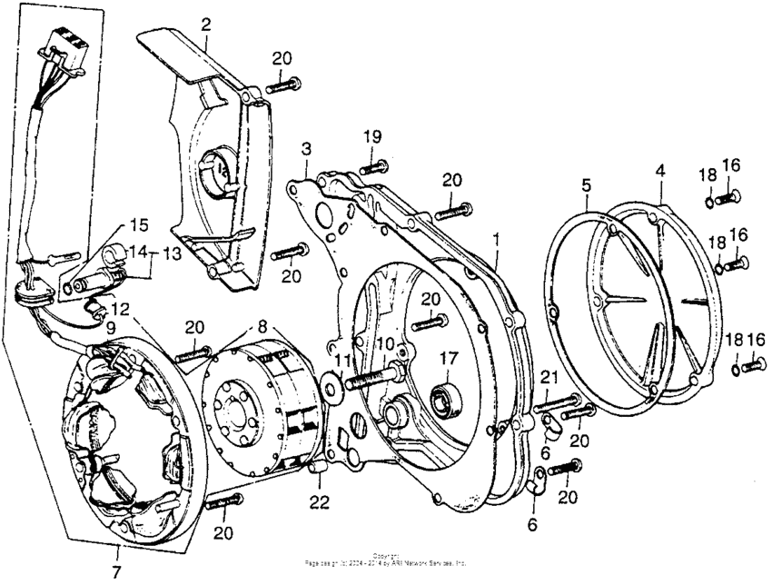 Left crankcase cover + alternator