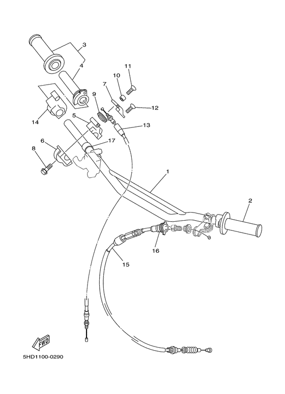 Steering handle. cable