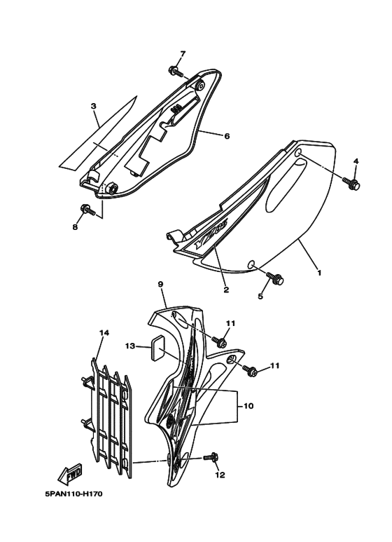 YZ85 Боковые обтекатели