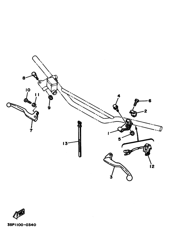 YZ125 YZ125B YZ125B1 Interruptor  manillar&palanc
