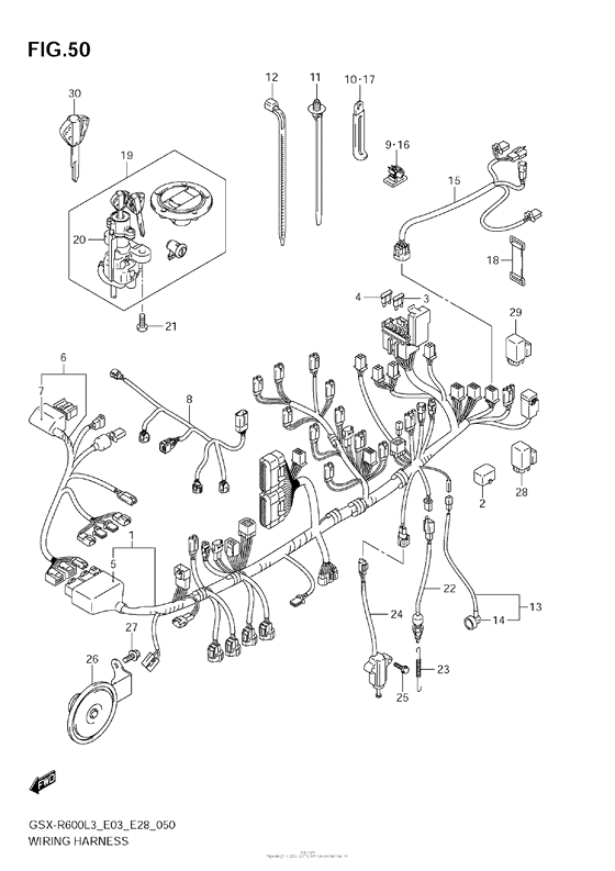 GSX-R600 Wiring Harness (Gsx-R600L3 E28)