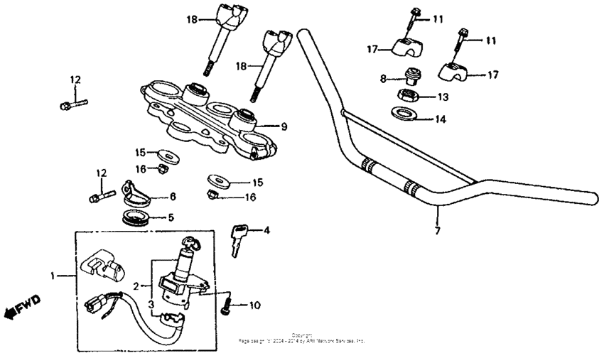 Handlebar + top bridge