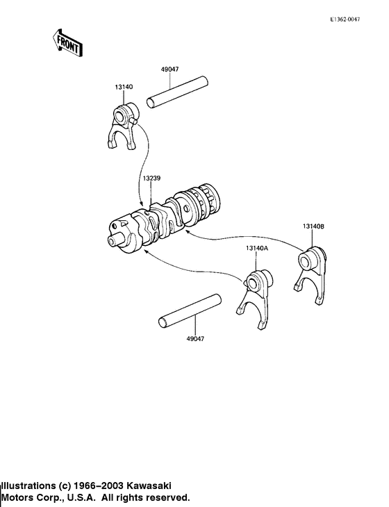 Gear change drum & forks