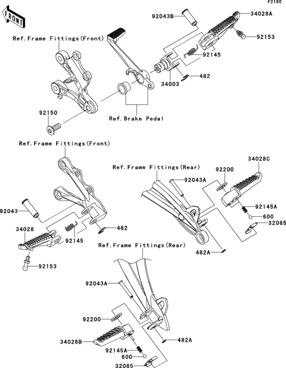 ZX600 Подножки