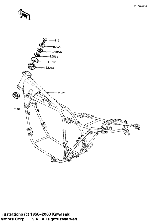 KZ1100 Frame comp
