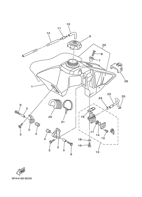 YZ85 Топливный бак