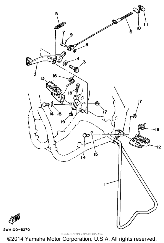 YZ490U Подножки