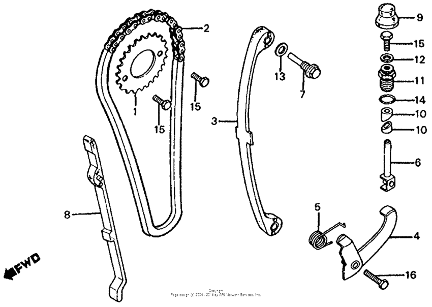 XL200R Cam chain + tensioner