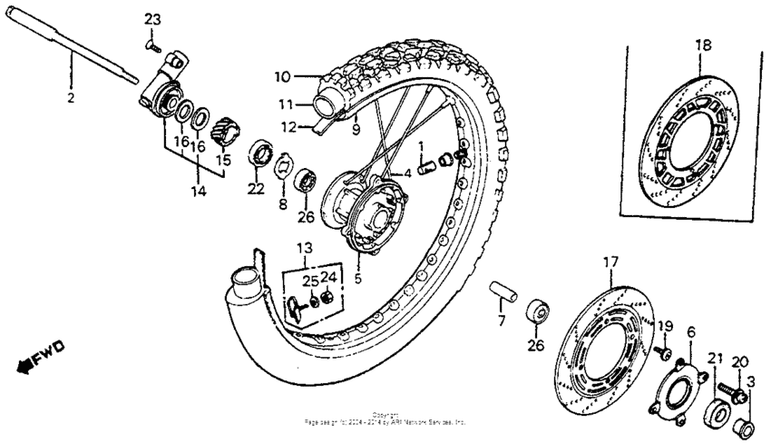 Front wheel 84-85