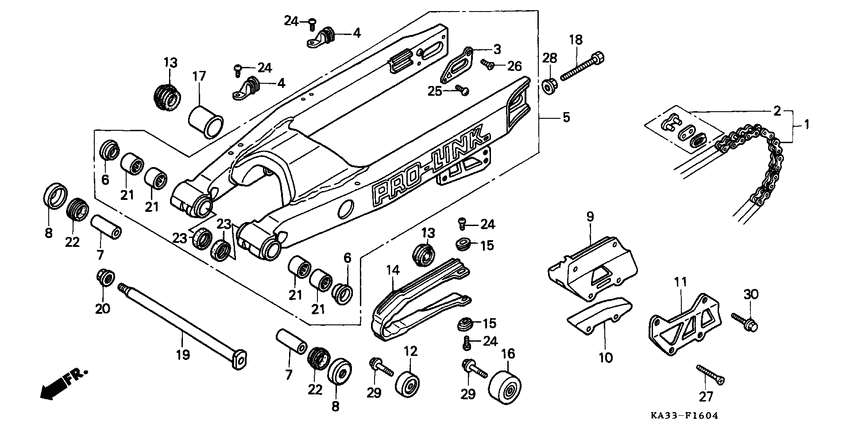 Rear fork/drive chain