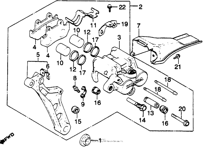 Rear brake caliper 82