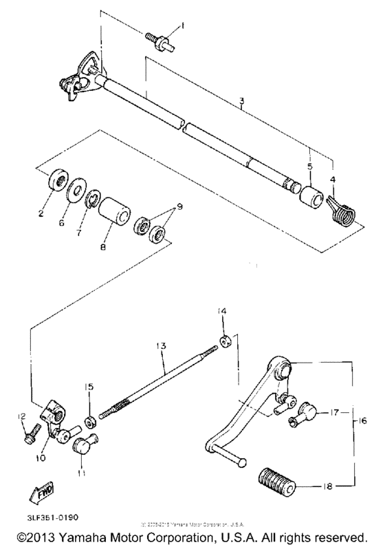 FZR1000E Вал переключения