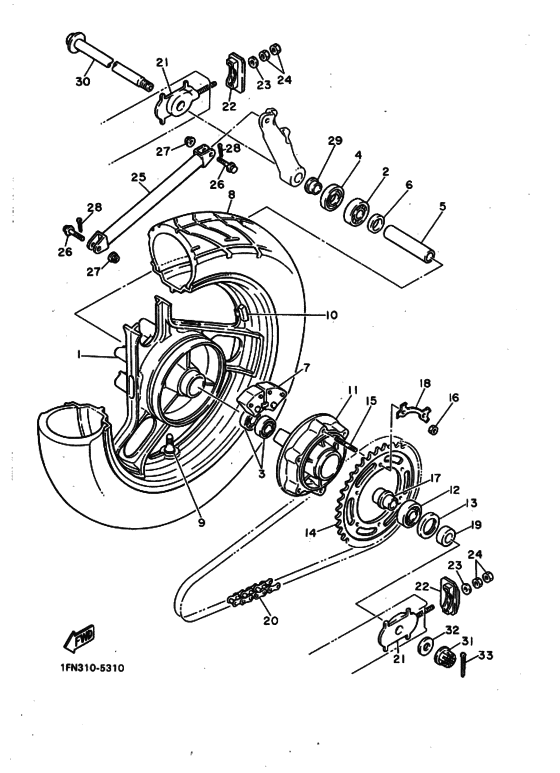 Rear wheel complete assy