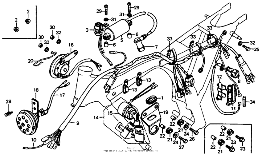 Wire harness + ignition coil + horn 76,78