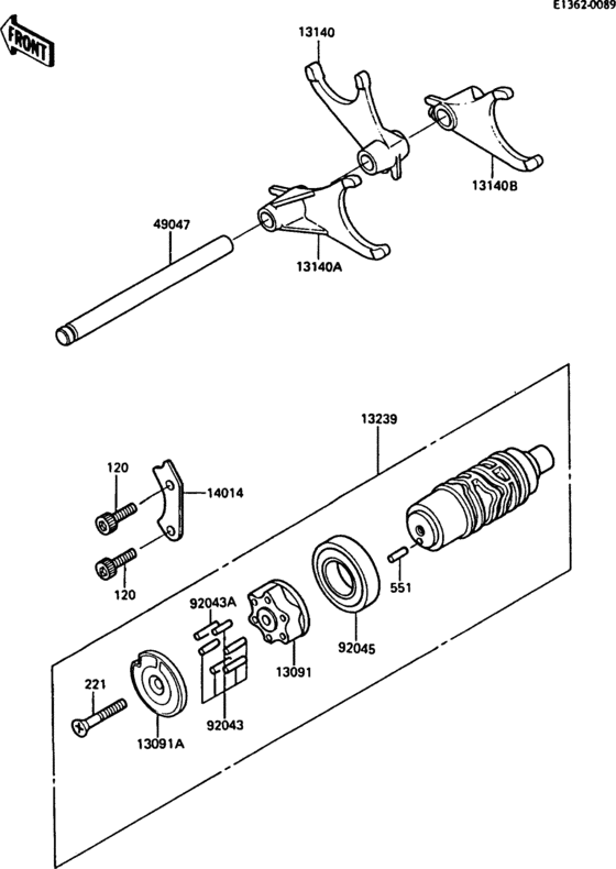 ZG1000 Валы и вилки переключения передач