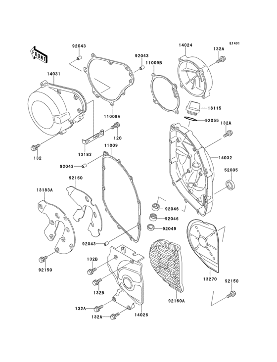 ZX500 Крышки двигателя