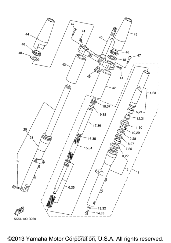XVS11ASC Передняя вилка