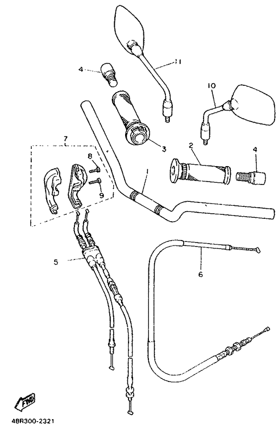 Steering handle. cable