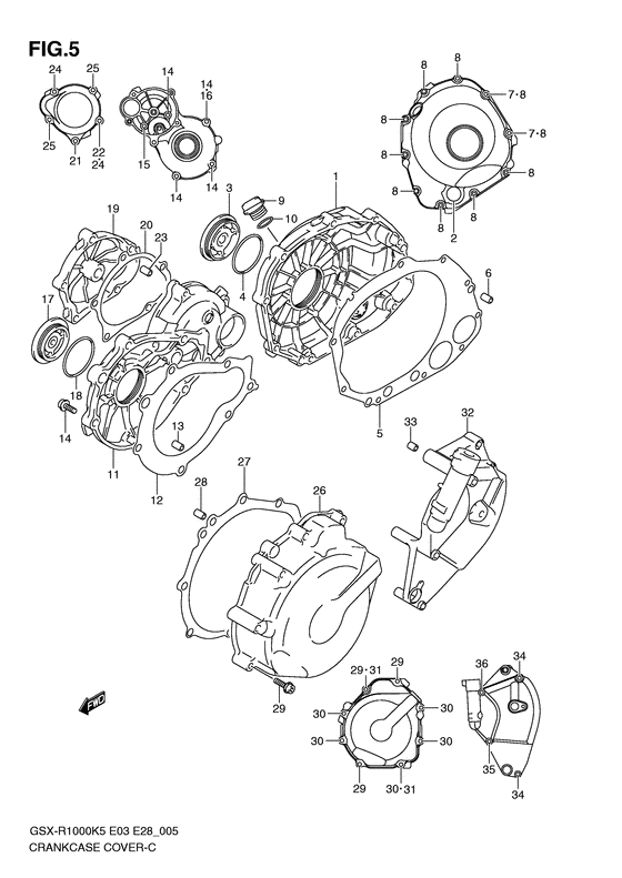 Crankcase cover ass`y  (v