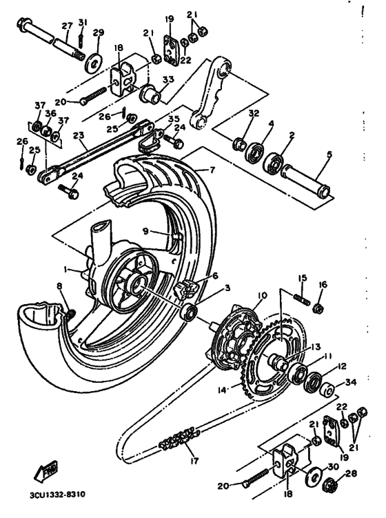 Rear wheel complete assy